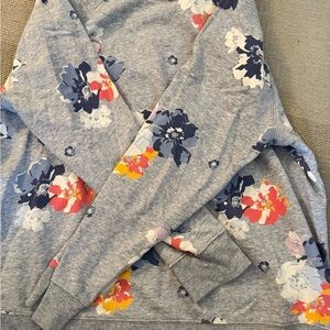 Old Navy Gray Sweatshirt with Floral Accents
